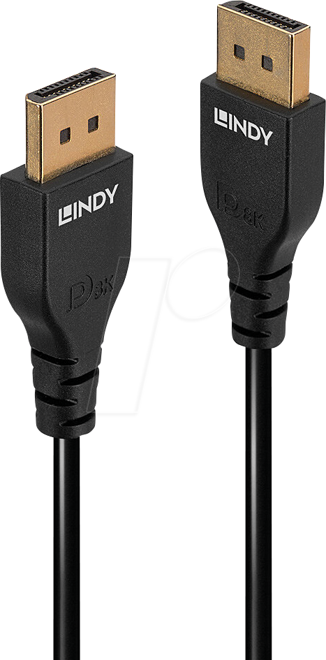 LINDY 36460 - DisplayPort 1.4 Kabel, 8K 60 Hz, Slim, 0,5 m