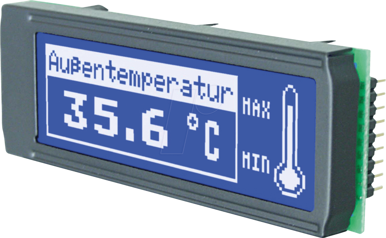 LCD 122BL DIP - LCD DIP-Grafikmodul, 122 x 32 Punkte, blau