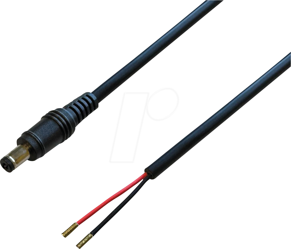 BKL 076100 - DC-Kabel Stecker, 2,1/5,5 mm, 2,0 m, 48 V, schwarz