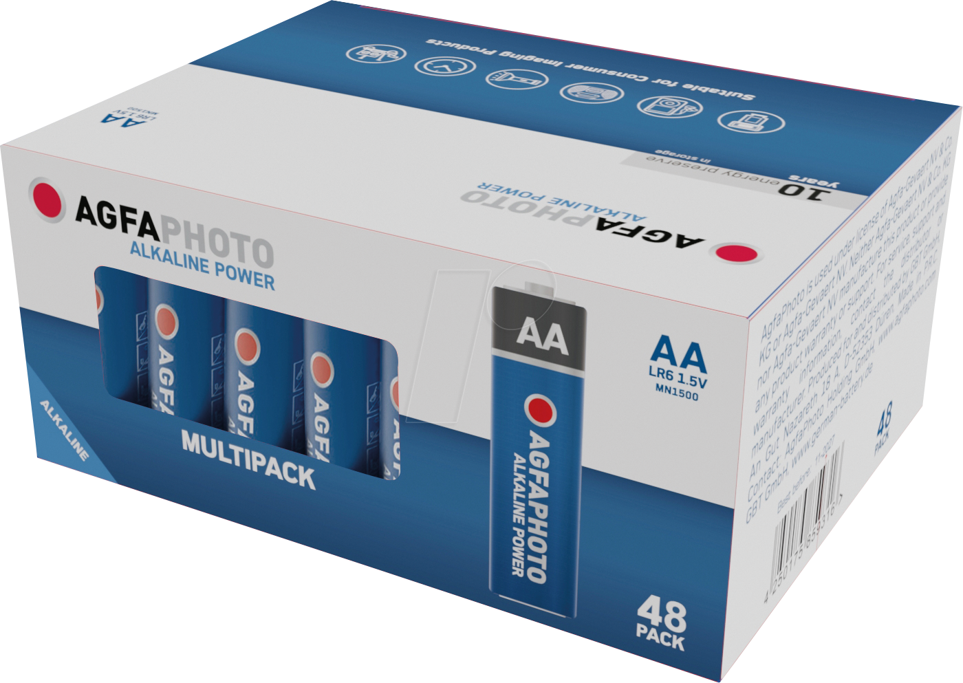 AGFA ALK AA48 - Power, Alkaline Batterie, AA (Mignon), 48er-Pack