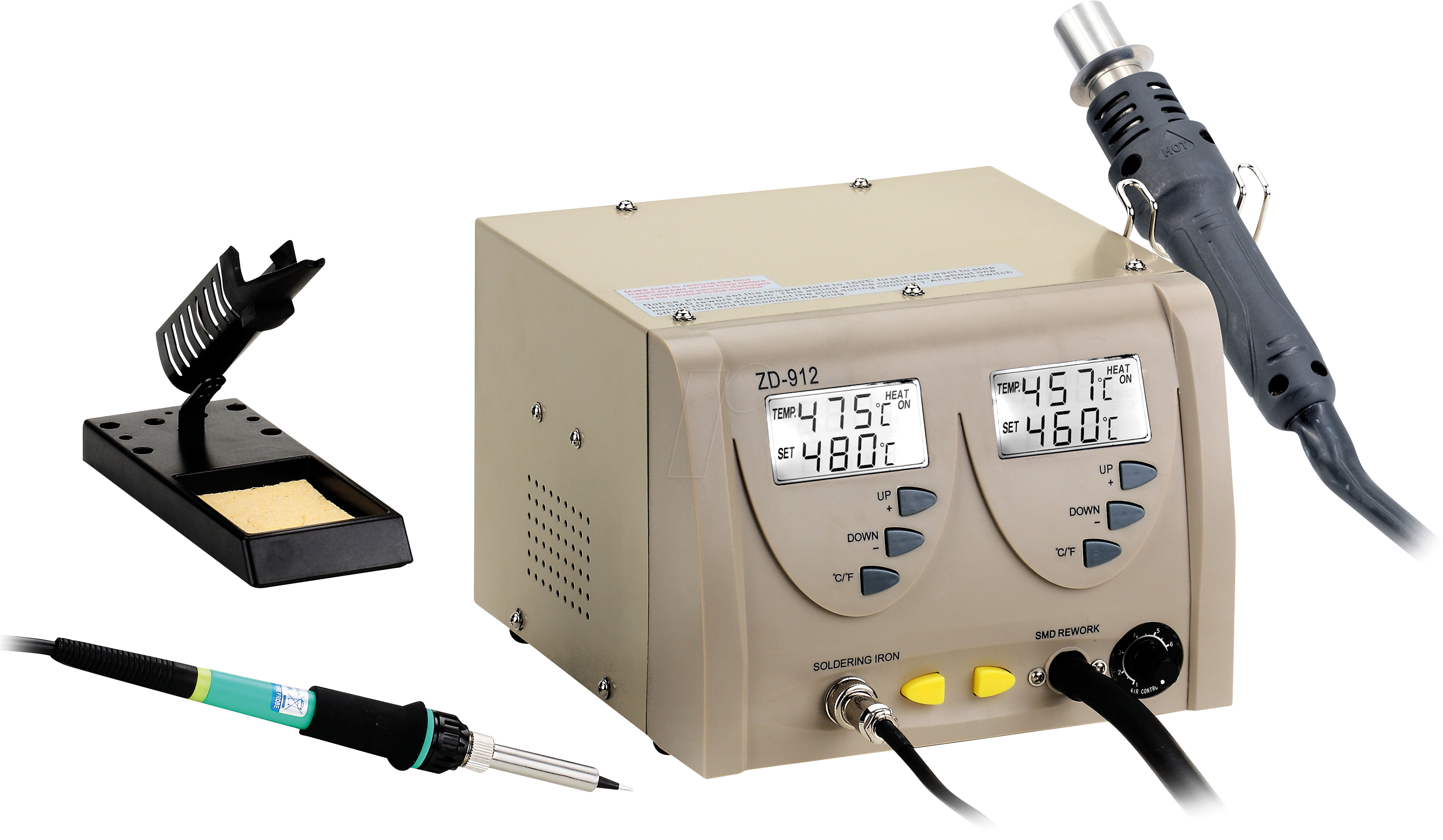 STATION ZD-912 - Lötstation, Heißluftstation, ZD-912, 2-Kanal, 380 W