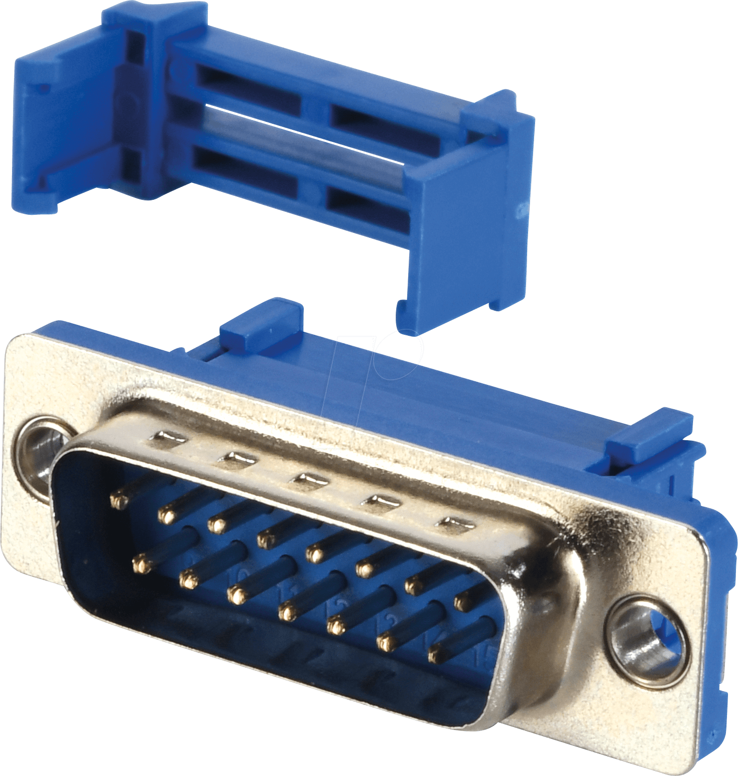 D-SUB ST 15FB IS - D-SUB-Stecker, 15-pol, Flachbandkabel, mit Isolator