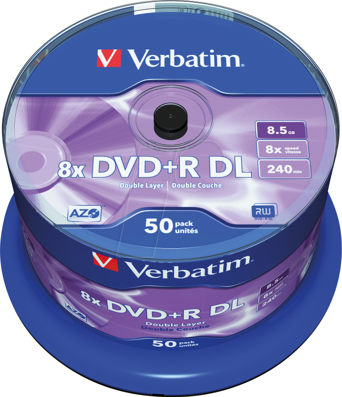 VERBATIM 43758 - DVD+R 8,5 GB Double Layer, 50er Pack Spindel