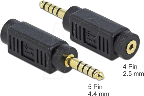 DELOCK 65996 - 4,4 mm 5 Pin Klinken Stecker auf 2,5 mm 4 Pin Buchse