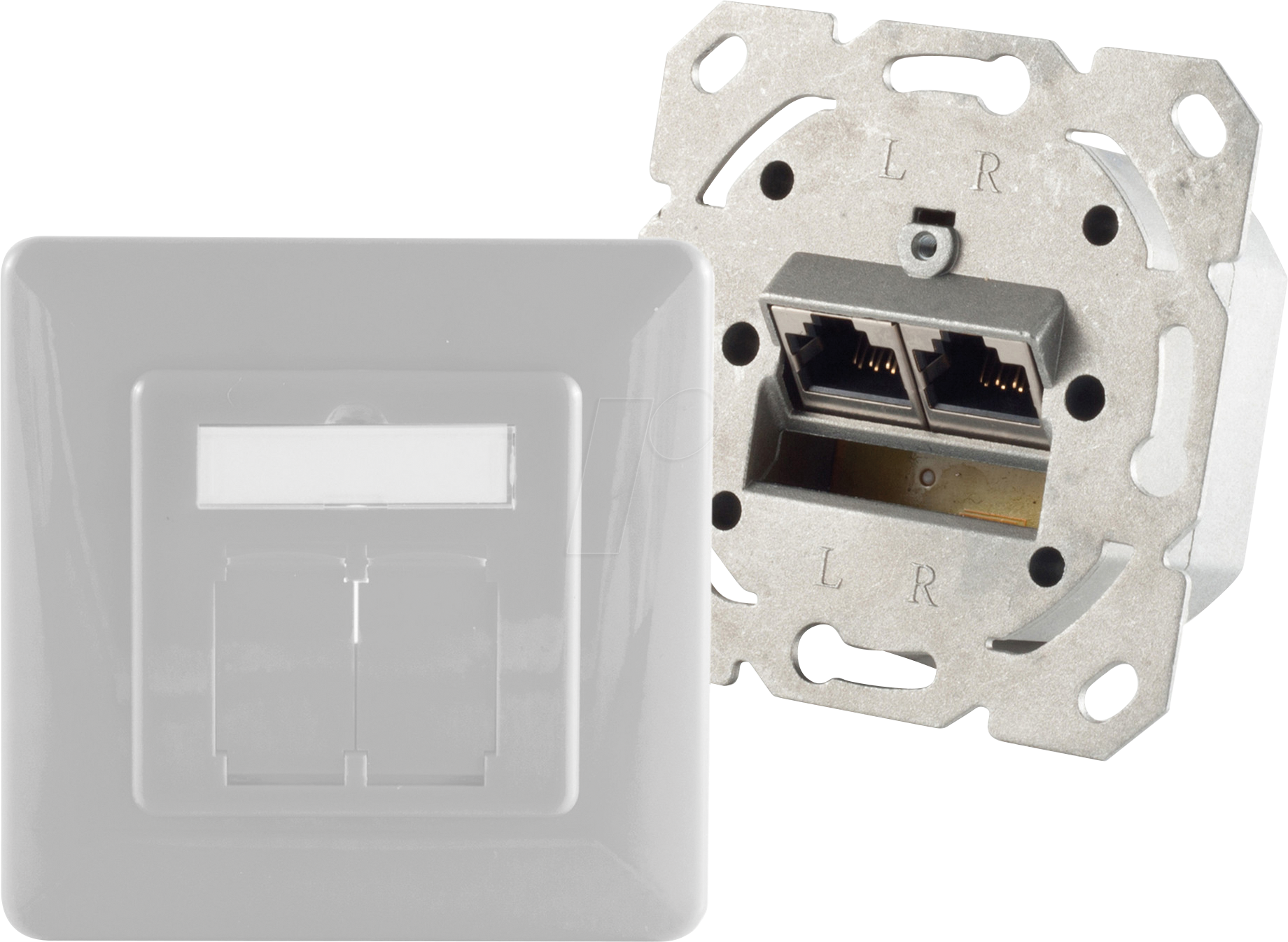 SHVP BS74280-PW - Cat.6A Netzwerkdose 2-Port designfähig