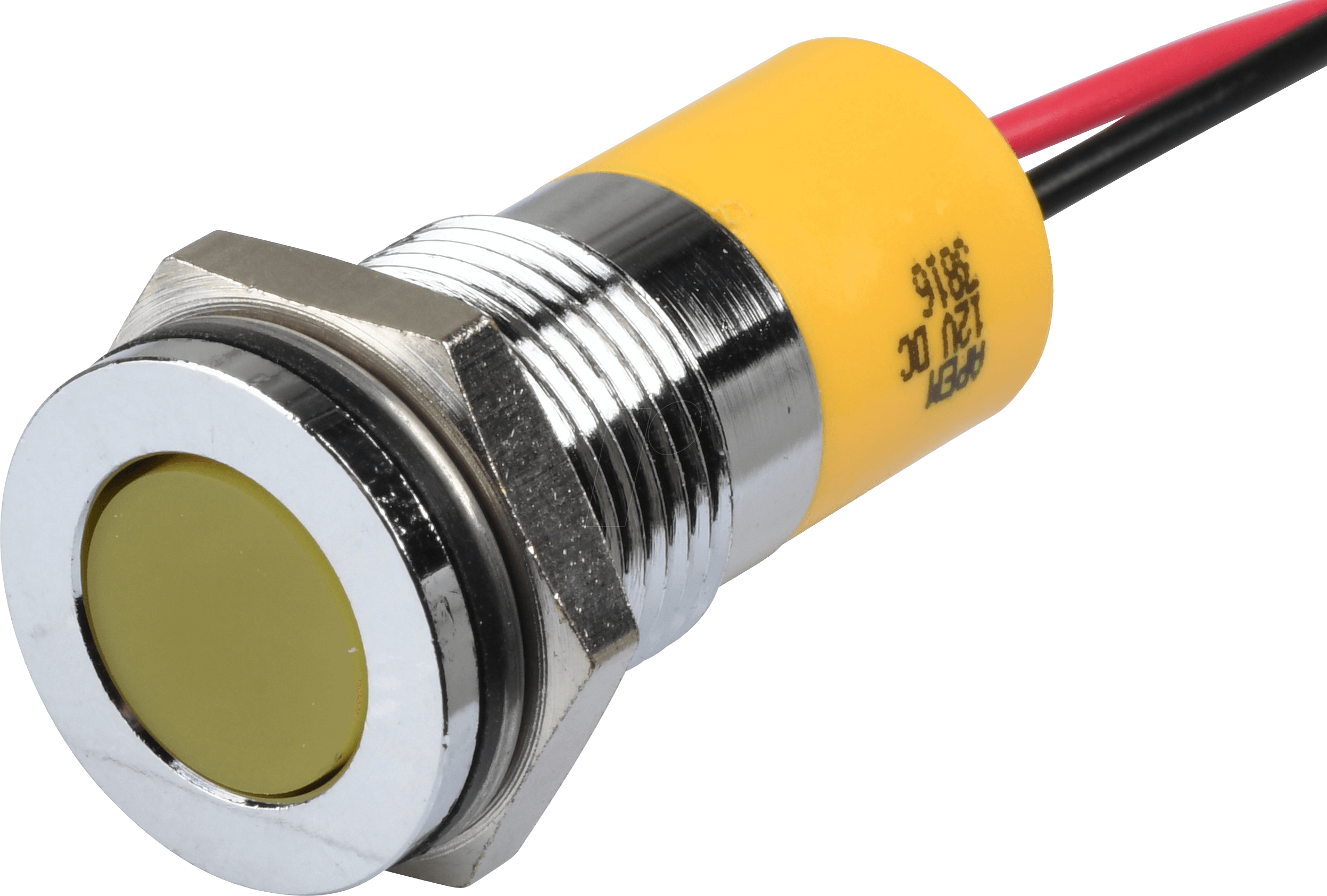 APM Q14F3C Y12E - LED-Signalleuchte, gelb, 12 V, Ø 14 mm, bündig, bedrahtet