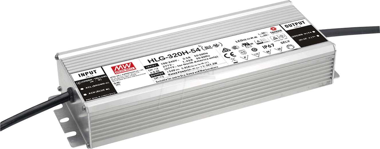 Thumbnail - MW HLG-320H-12AB - LED-Trafo, 264 W, 12 V DC, 22000 mA, dimmbar, 3-in-1