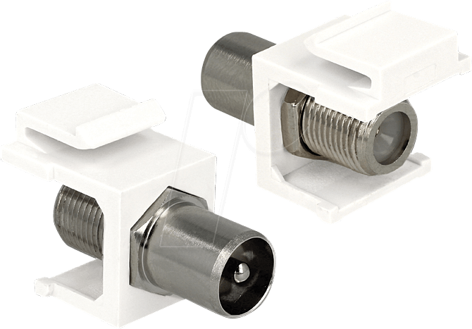 DELOCK 86362 - Keystone Modul IEC Stecker > F Buchse weiß