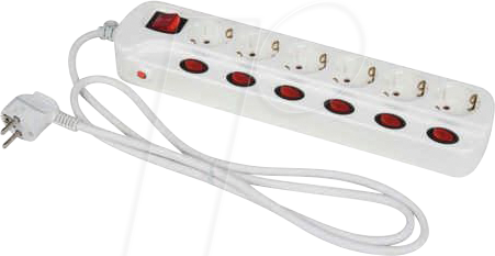 HEIT 45191 - Tischsteckdose, 6-fach, einzeln schaltbar