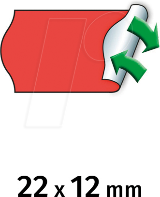 METO 9506156 - Preis-Etiketten, 22x12 mm, ablösbar, rot, 6000 Stück