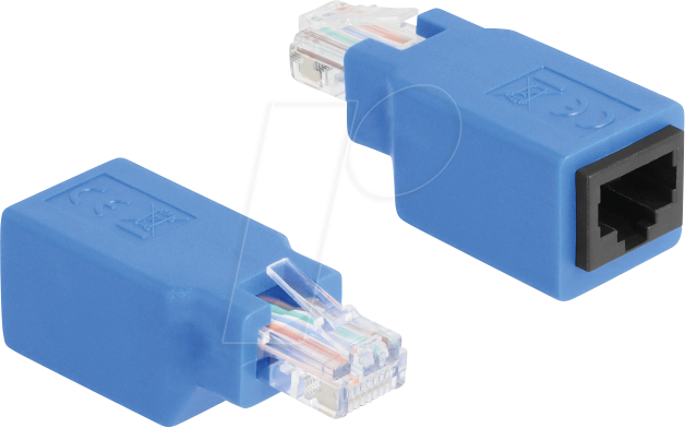 DELOCK 64803 - Adapter RJ45 Rollover Stecker/Buchse
