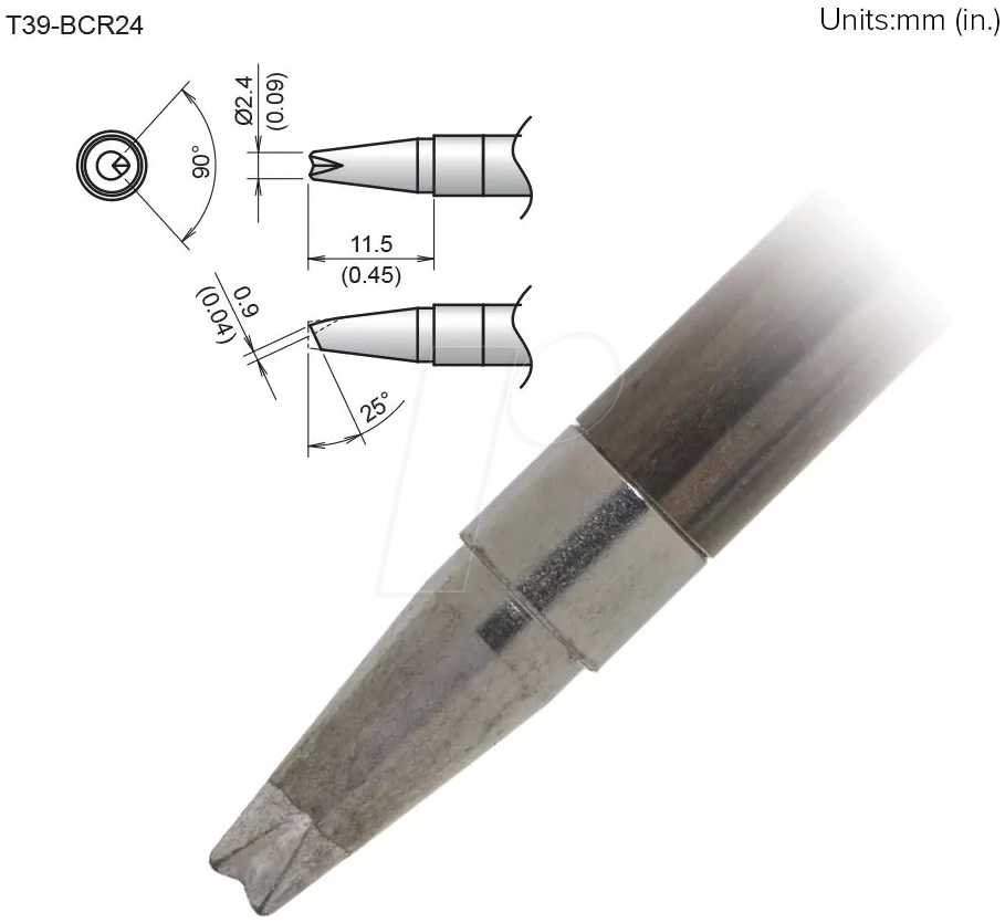 HAK T39-BCR24 - Aktiv-Lötspitze T39-BCR24, 2,4 mm, rille