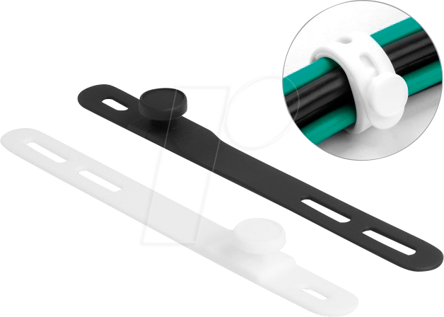 DELOCK 19005 - Kabelbinder, wiederverwendbar, 2x5 Stk., schwarz/weiß