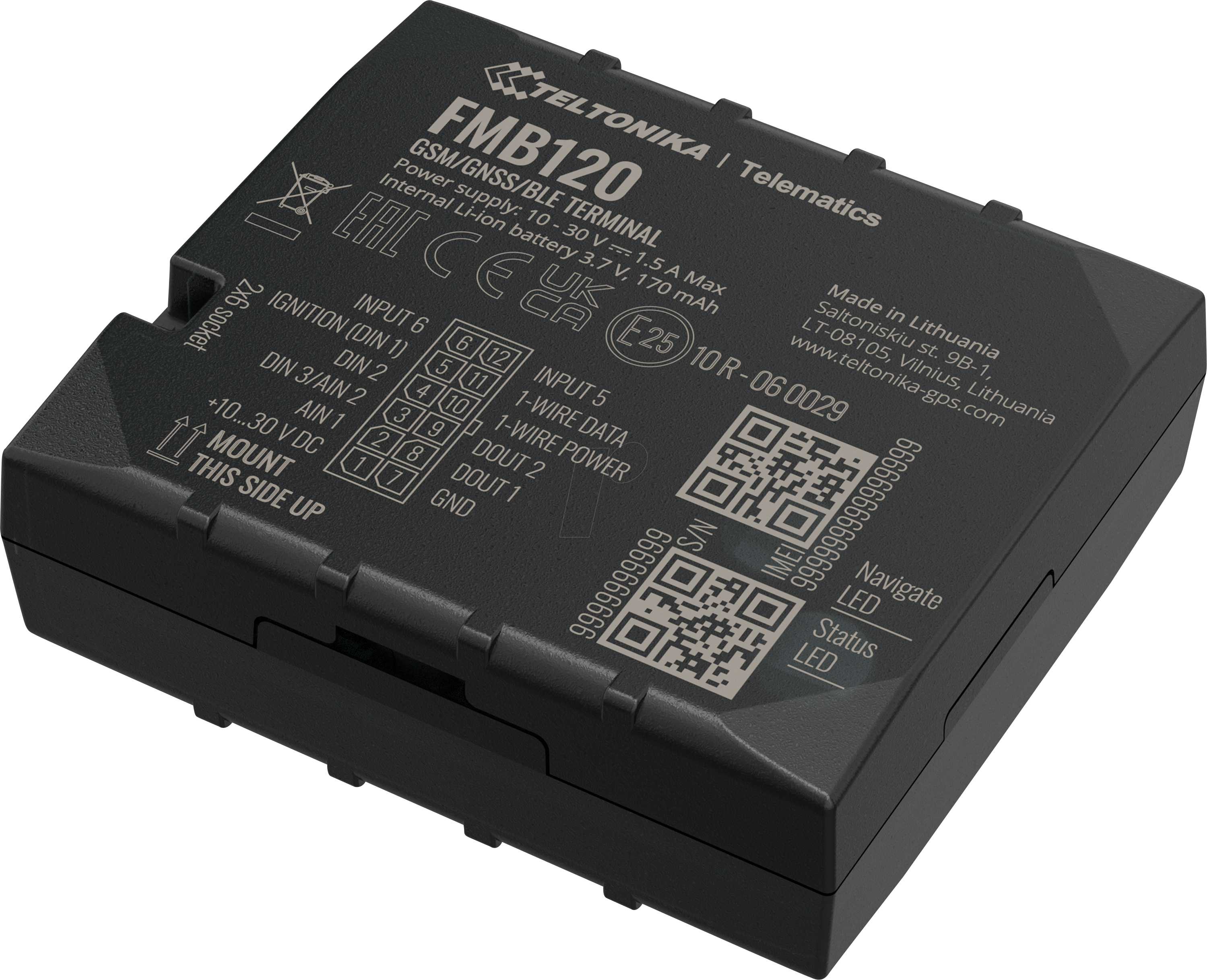 TELTONIKA FMB120 - Terminal-Tracker, GNSS, GSM, Bluetooth, Batterie