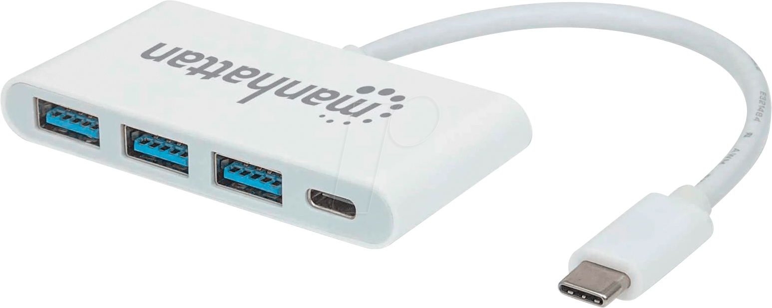 MANHATTAN 163552 - USB 3.0 Hub, 3 Port, mit Power Delivery