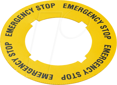 RAFI 38.83.97 - FS - Klebeschild - ø 22,3 / 40 mm, gelb, EMERGENCY STOP