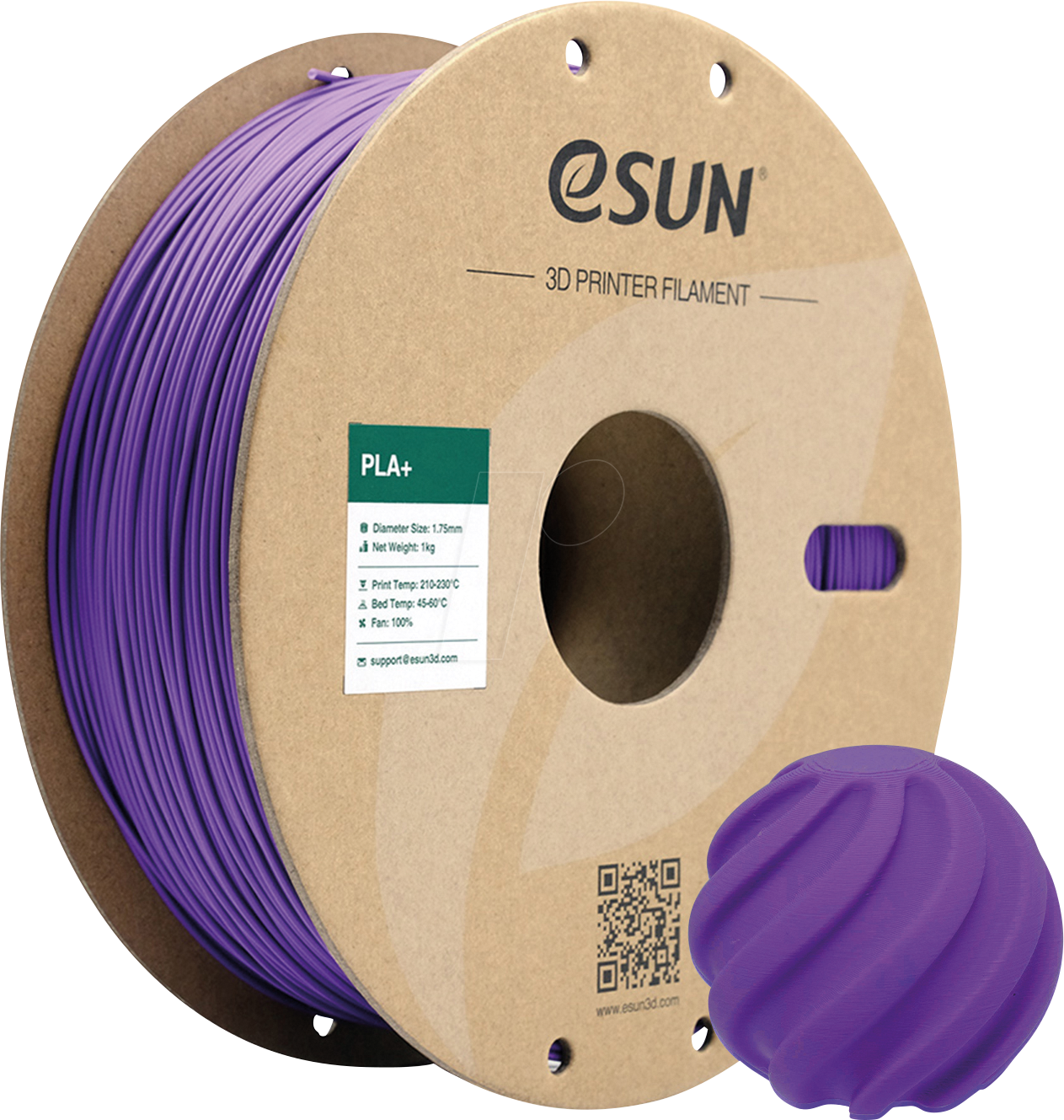ESUN 72219144 - Filament, PLA+, 1,75 mm, lila, 1 kg