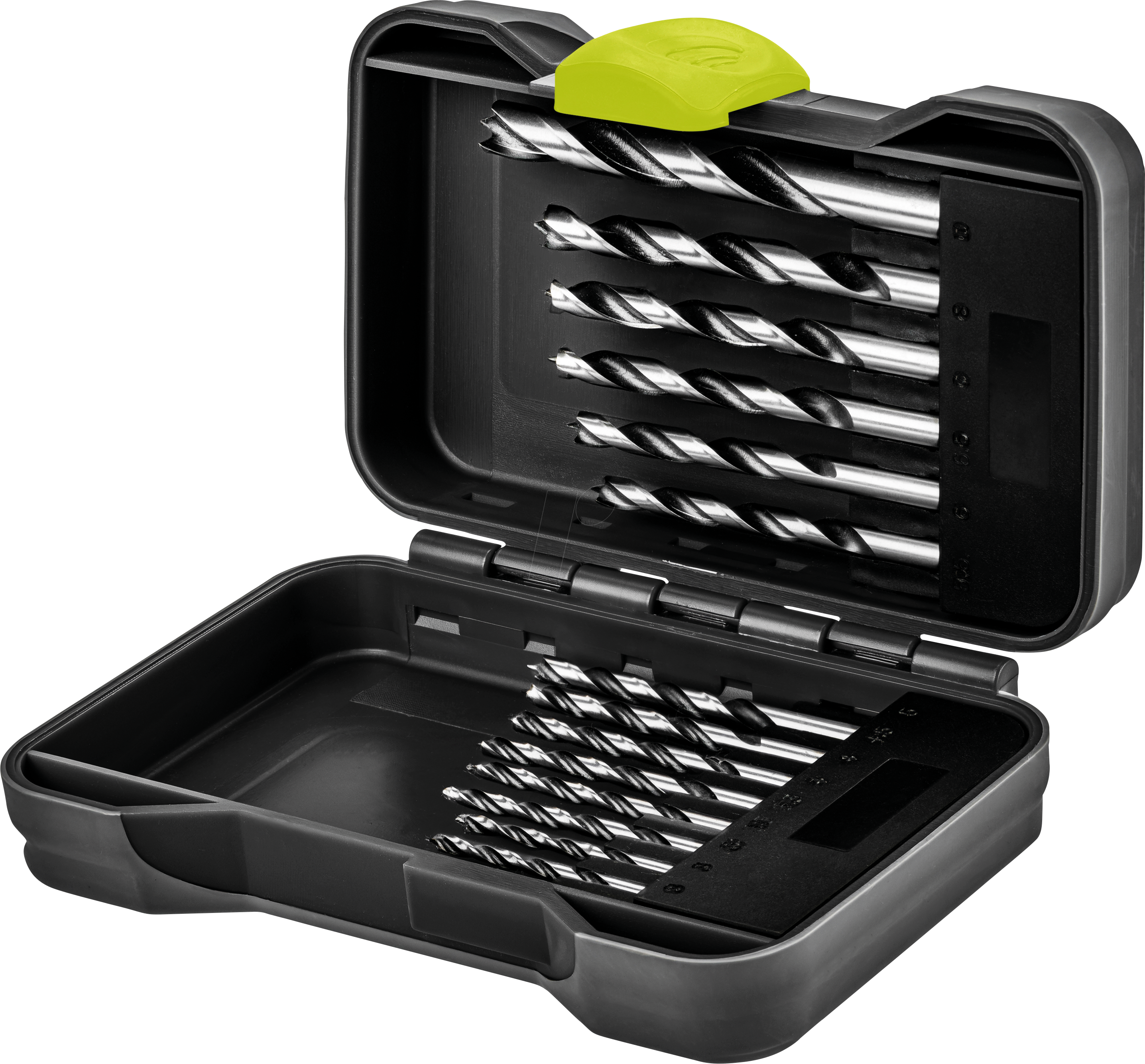 GOOBAY 77847 - Holzbohrer Set 15 teilig in Transportbox, Ø 3 - 10 mm