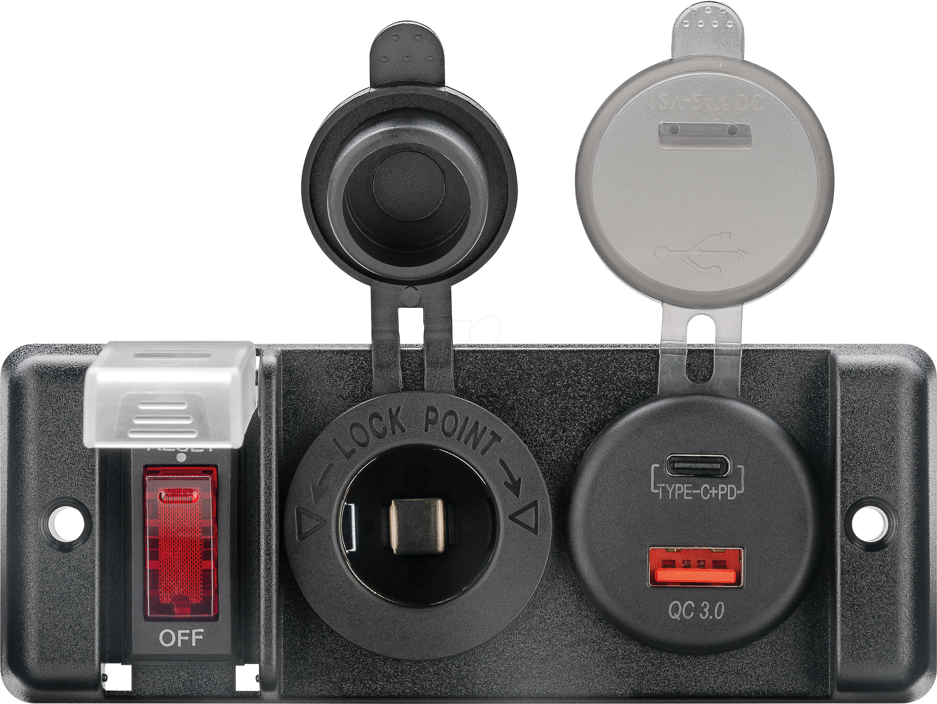 WTS 60382 - Caravan - USB-A/USB-C/12V Steckdose, Schalter