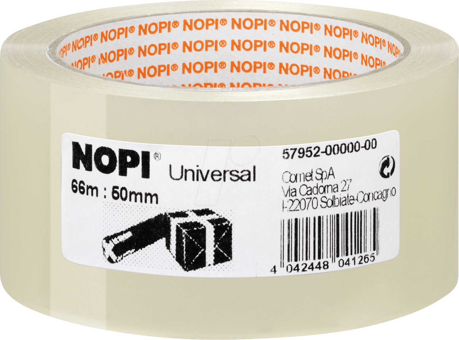 NOPI 57952 - Packband, 66m x 50mm, transparent