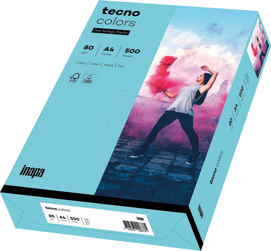 TECNO 88324419 - Papier mittelblau DIN A4 80 g/qm 500 Blatt