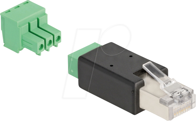 DELOCK 66607 - RJ45 Stecker / Terminalblock Adapter, 3 Pin