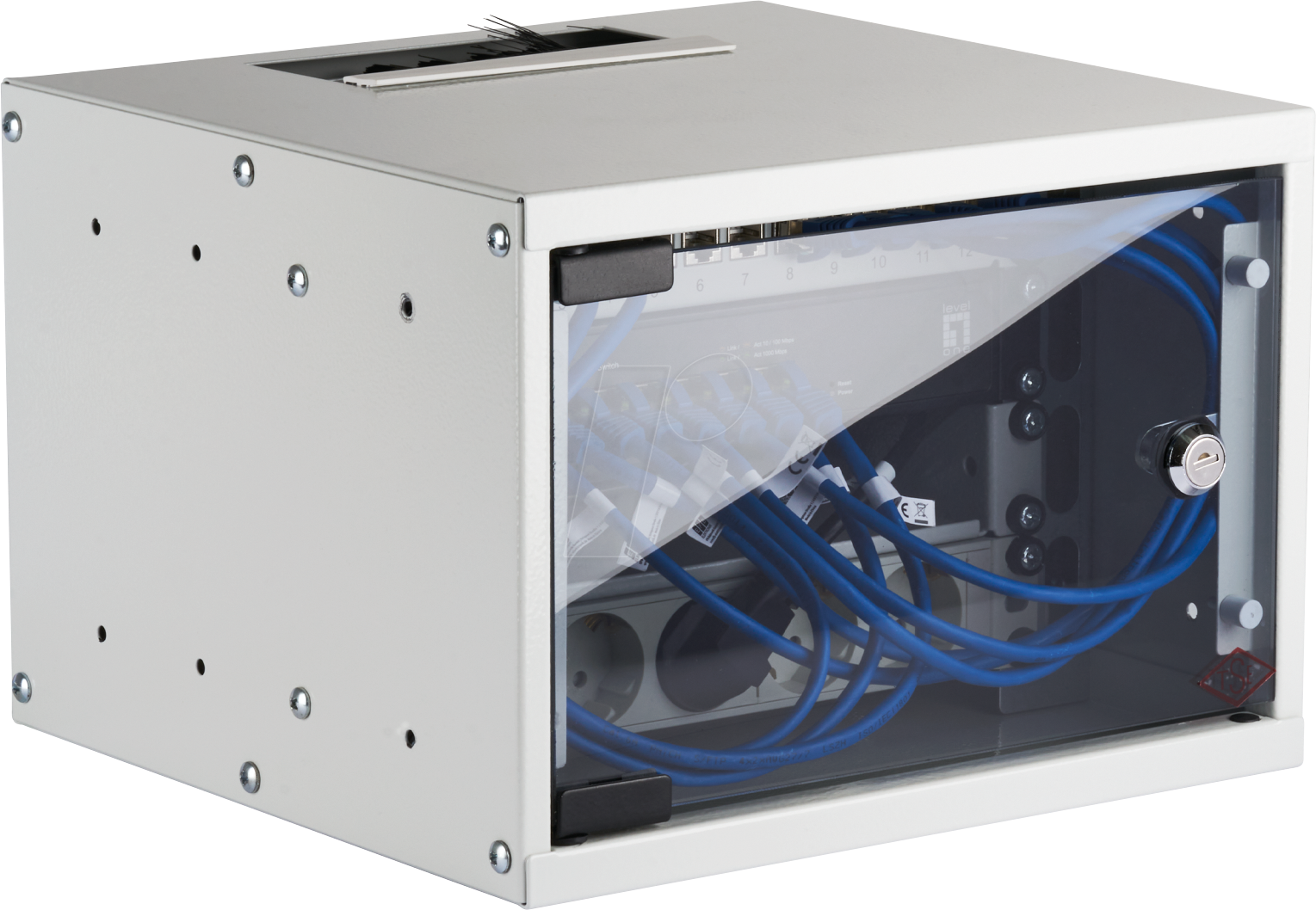 EFB WGB1004GR30S - 10'' Wandgehäuse, 4 HE, komplet. Netzwerk-Set