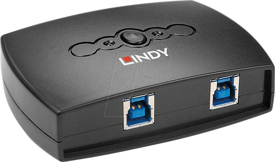 LINDY 43141 - USB 3.0 2-Port Switch, 2x USB-B