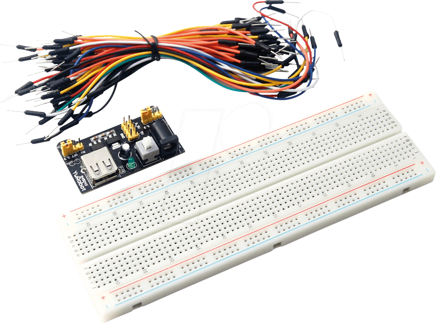 BREADBOARD SET1 - Experimentier-Steckboard-Set, 830 Kontakte, Power-Modul