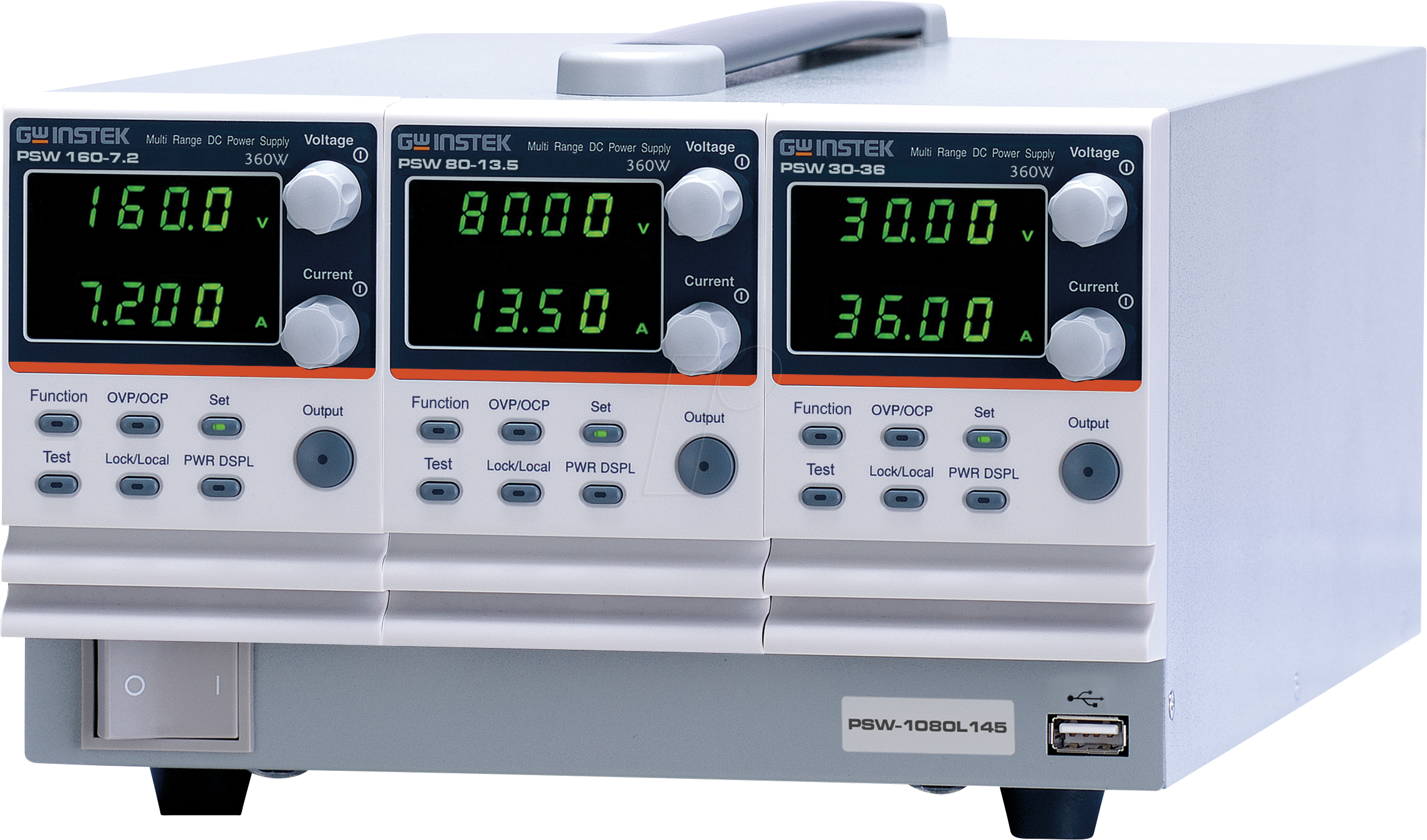 Thumbnail - PSW-1080L124 - Labornetzgerät, 3 Kanäle, 30/40/80 V, 1080 W, LAN, USB, programm