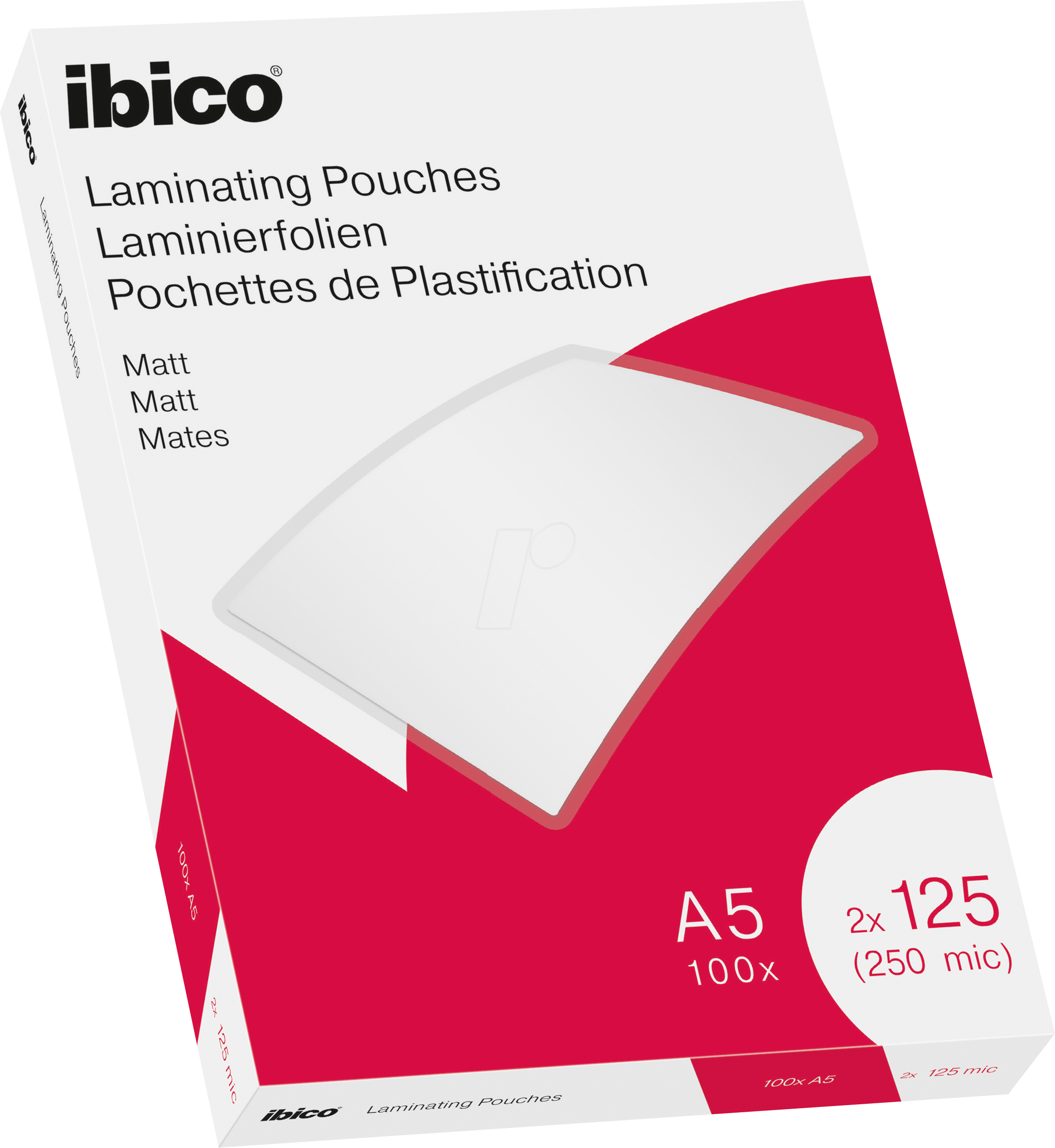 IBICO 627322 - Laminierfolien, DIN A5, 125 mic, matt, 100 Stück