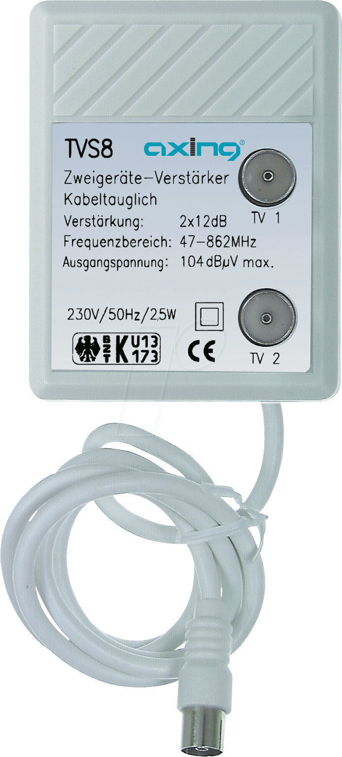TVS 8-01 - Geräteverstärker für 2 Geräte, 2 x 12 dB