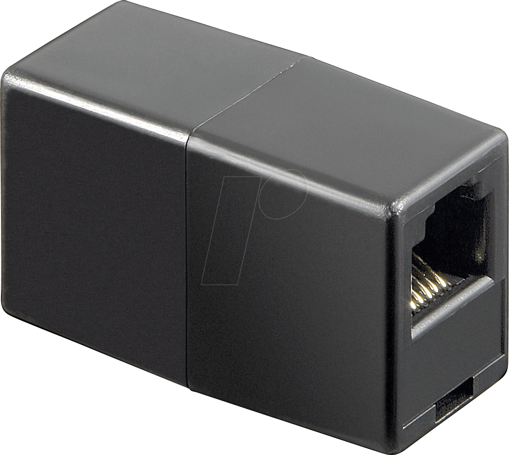 WB 2X6-6 SW - Modular Adapter mit zwei Modularbuchsen 6-6