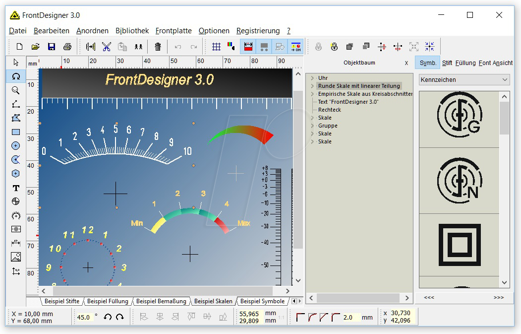 FRONTDESIGNER - Elektronik Software, Frontplatten-Designer, Version 3.0