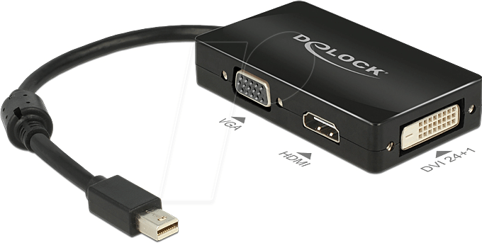DELOCK 62631 - DisplayPort Adapter, Mini DP Stecker auf VGA/ HDMI/ DVI
