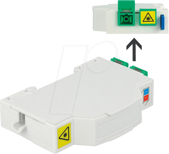 DELOCK 85922 - LWL Anschlussdose für Hutschiene, 2 x SC Simplex / LC Duplex