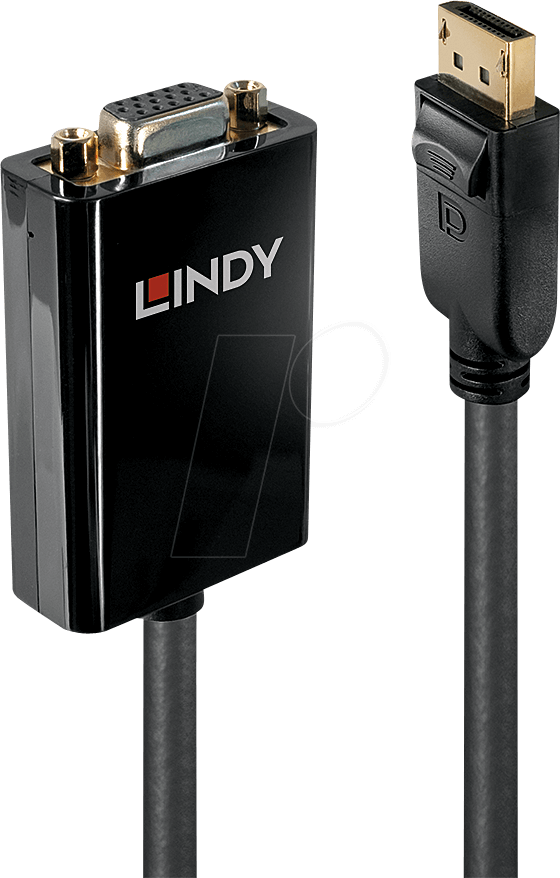 LINDY 41006 - DisplayPort Adapter, DP Stecker auf VGA Buchse, aktiv