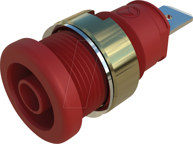 SEB 2620 F6,3 RT - Einbaubuchse, 4 mm, Faston, rot, gesichert
