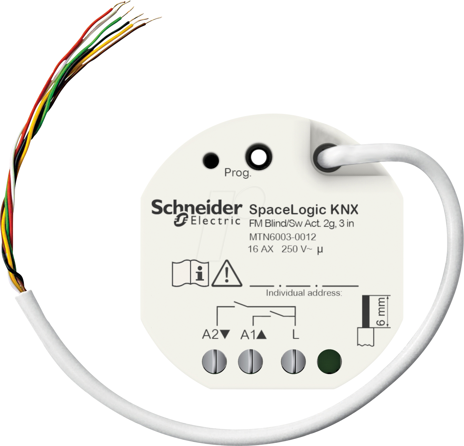 SE MTN6003-0012 - SpaceLogic KNX Jalousie-/Schaltaktor 2-fach UP, 3 Binäreingängen