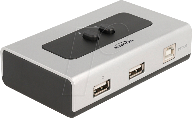 DELOCK 87760 - USB 2.0 Switch 2 Port, 1x USB-B zu 2x USB-A, bidirektional