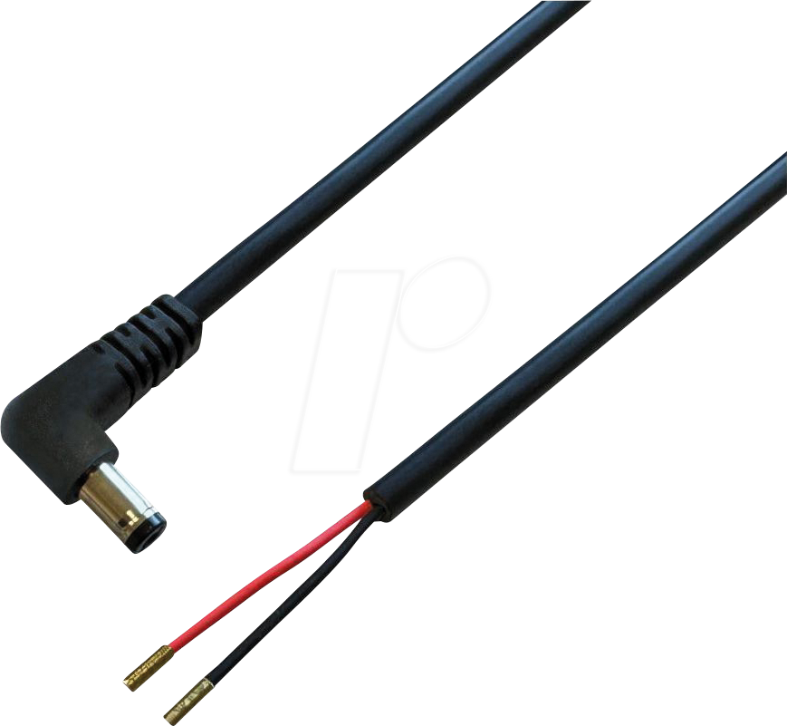 BKL 076103 - DC-Kabel Winkelstecker, 2,5/5,5 mm, 2,0 m, 48 V, schwarz