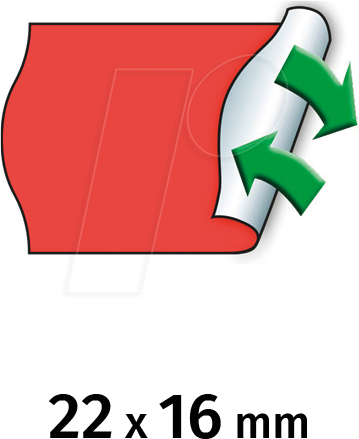 METO 9506160 - Preis-Etiketten, 22x16 mm, ablösbar, rot, 6000 Stück