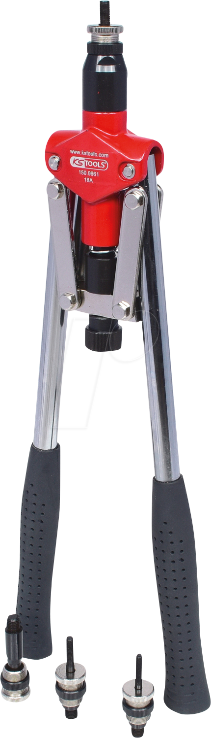 KS 150.9660 - Langarm-Handnietzangen-Satz für Gewindehülsen, 10-teilig