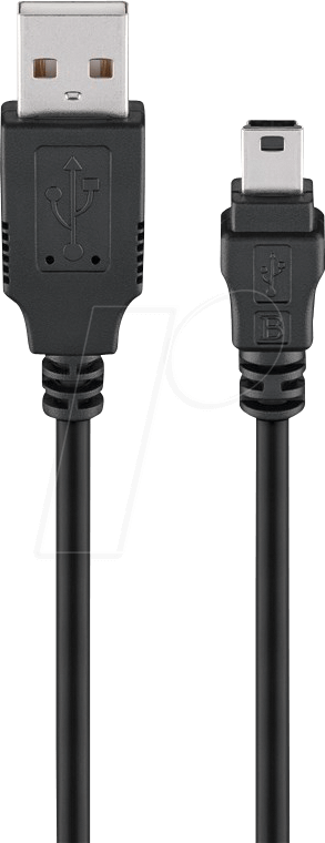 Thumbnail - GOOBAY 46712 - Sync- & Ladekabel, USB-A > Mini-B, 1 m, schwarz