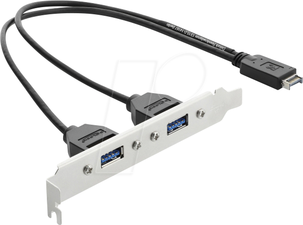 DELOCK 67345 - Delock Slotblech USB Typ-E Key A Stecker zu 2 x USB Typ-A Buchse