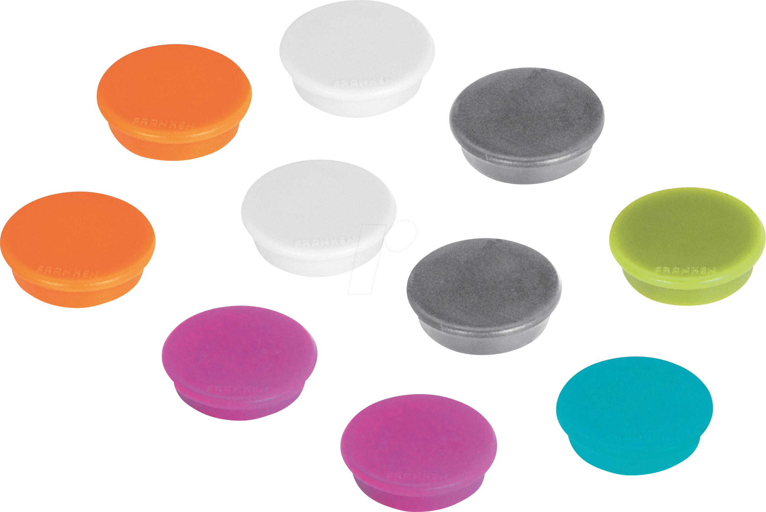 FRANKEN HML3099 - Magnete, 32 mm, farbig sortiert, 10 Stück