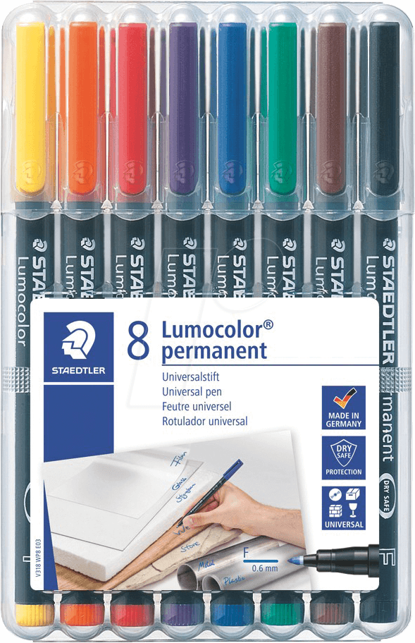 STAEDTLER 318WP8 - Permanent-Universalstift F, Set, 8 Farben