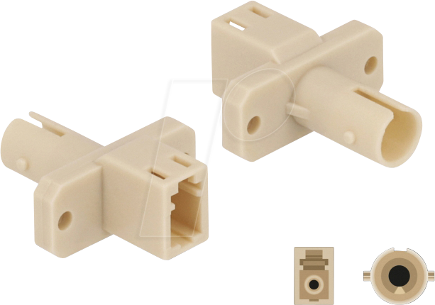 DELOCK 87939 - LWL Hybrid Kupplung LC / ST Simplex, beige