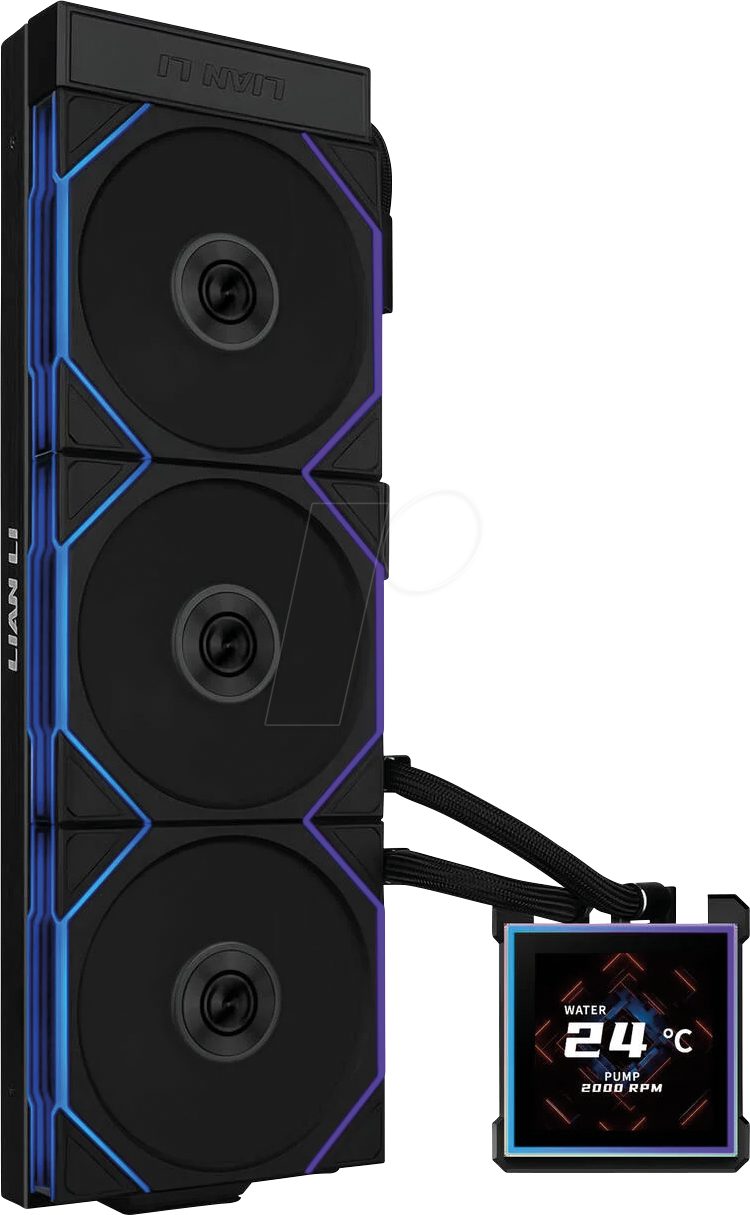 LIAN HS2LCDS36TB - HydroShift II AiO-Wasserkühlung, RGB, LCD-Display, 360 mm, schwa