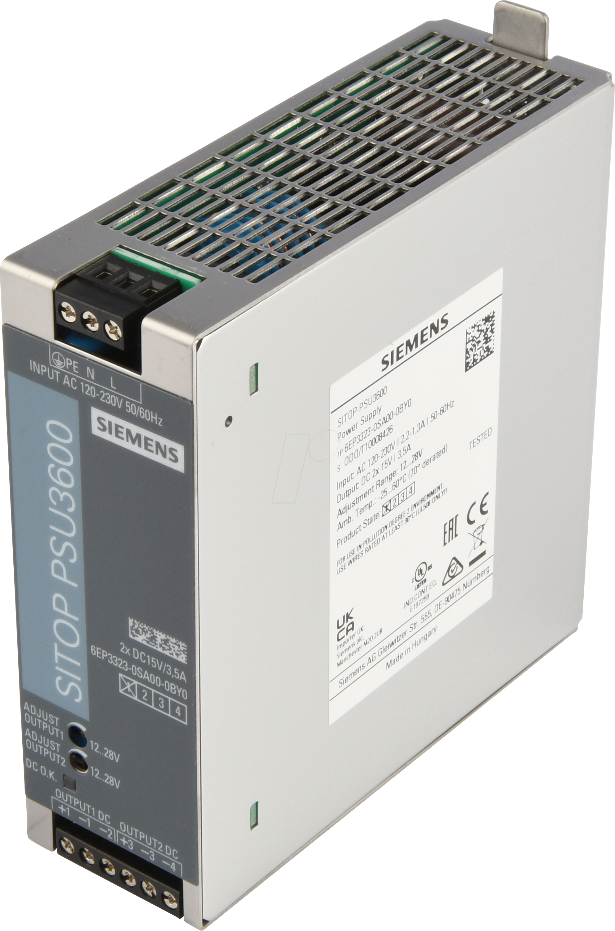 PSU3600 2X15V/3A - Stromversorgung SITOP PSU3600 dual, 1-phasig DC 2x15 V/3,5 A